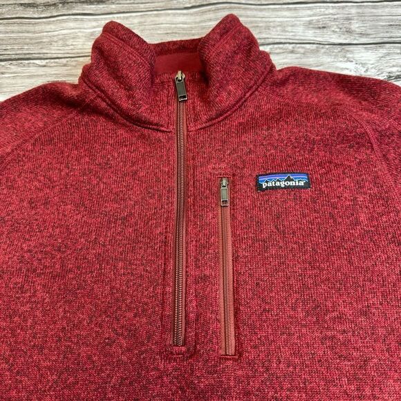 Patagonia Men's Better Sweater Fleece Jacket M Med Medium Dark Red Marl Zipper - Picture 3 of 11